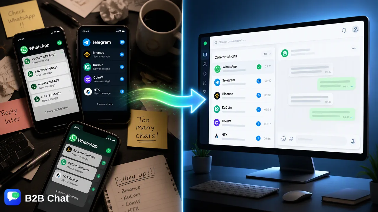 B2B Chat illustration for The Complete Guide to Cross-Border Messaging Operations