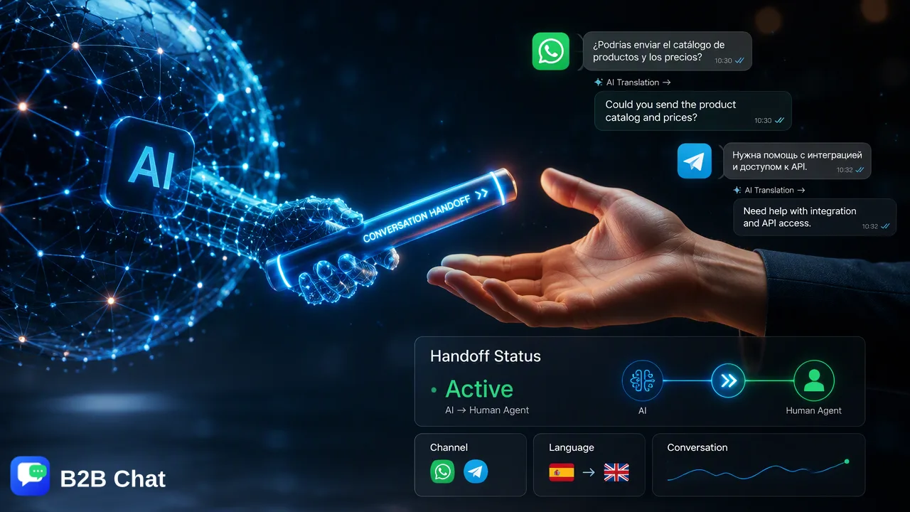 B2B Chat illustration for Deploying Your First Customer Service AI Agent: A Low-Disruption Strategy
