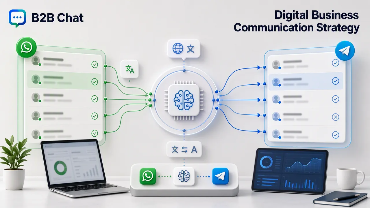 B2B Chat illustration for Digital Business Communication Strategy for Messaging