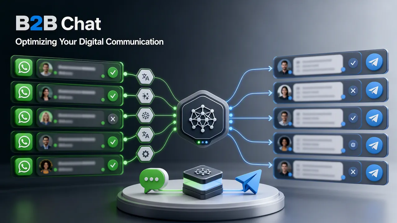 B2B Chat illustration for Optimizing Your Digital Communication Strategy for Global Markets