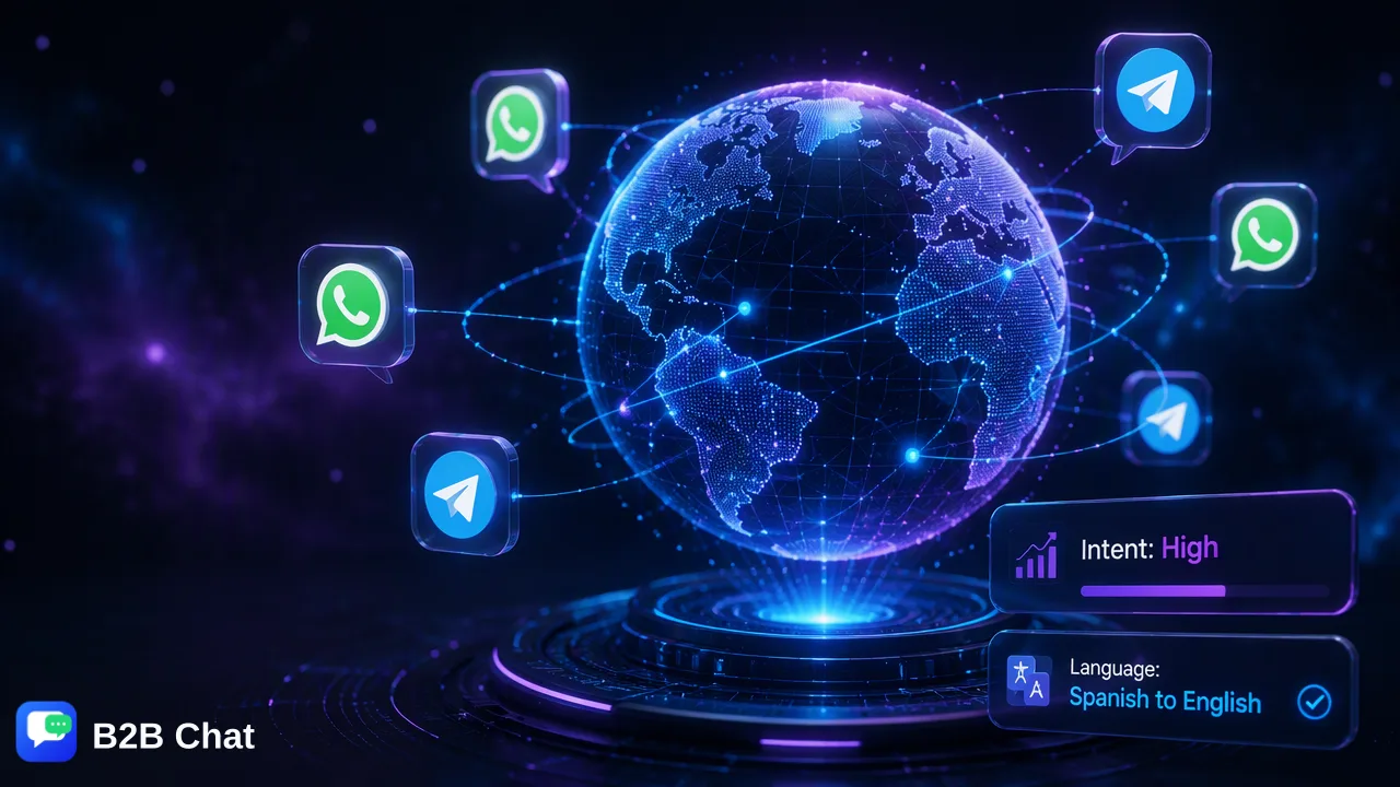 B2B Chat illustration for Automated Messaging for Lead Qualification and Support