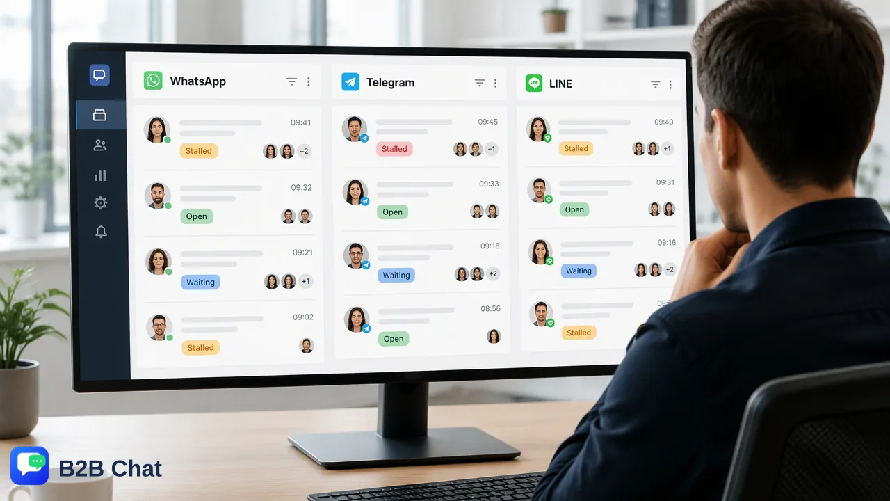 B2B Chat illustration for How to Build a Sales Pipeline Inside Your Shared Messaging Inbox