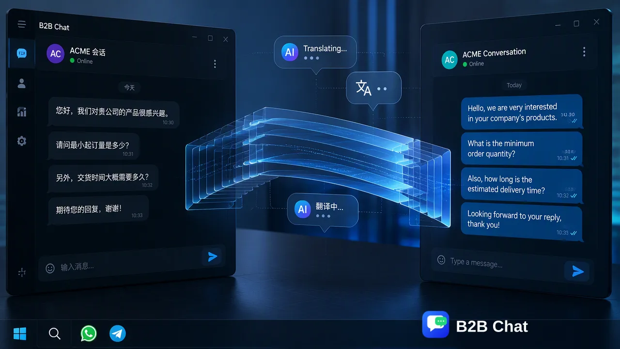 B2B Chat illustration for 如何设计消息团队交接工作流