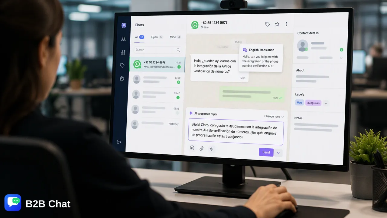 B2B Chat illustration for Building an Omnichannel Messaging Strategy: Connecting Customer Touchpoints for Seamless Support