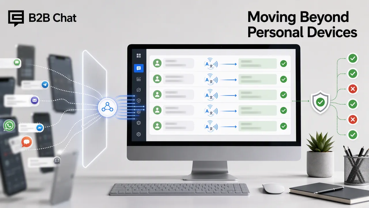 B2B Chat illustration of a virtual phone system for business communication