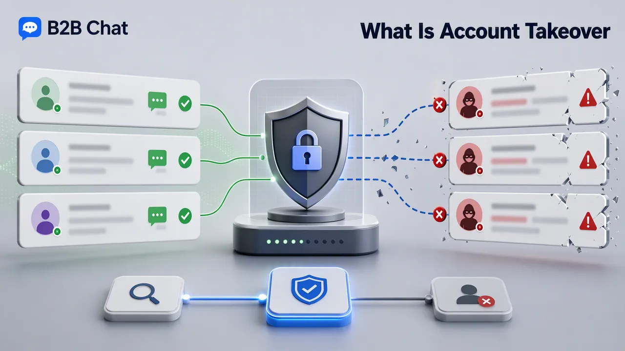 B2B Chat illustration for What Is Account Takeover Fraud? ATO Definition