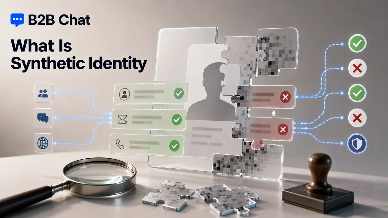 B2B Chat illustration for What Is Synthetic Identity Fraud? A Glossary Definition