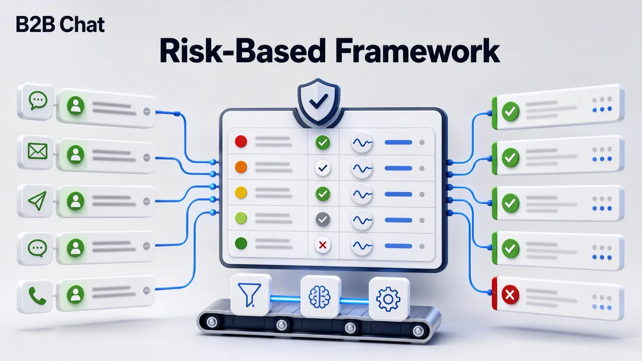 B2B Chat illustration for The Risk-Based Framework for Automating Customer Conversations
